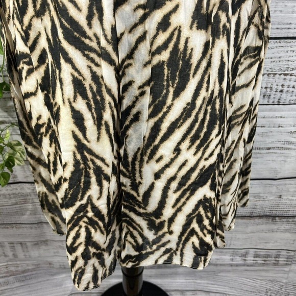 Talbots Skirt size 10 Black Gold Tiger Knee A Line Pleated Modest Career Church - Picture 6 of 10